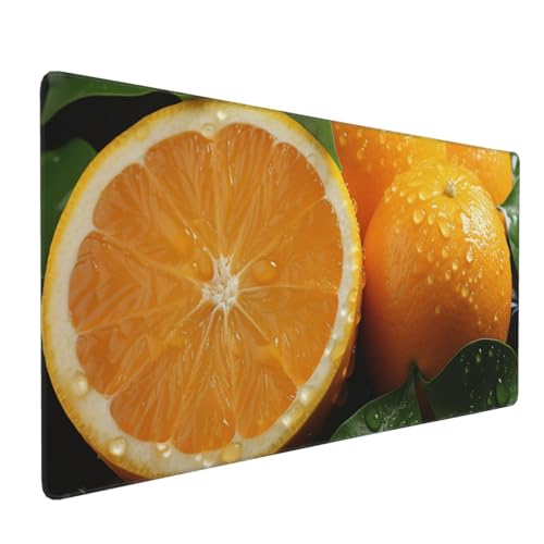 Tapis de souris de jeu orange grand format idéal pour le bureau à la maison