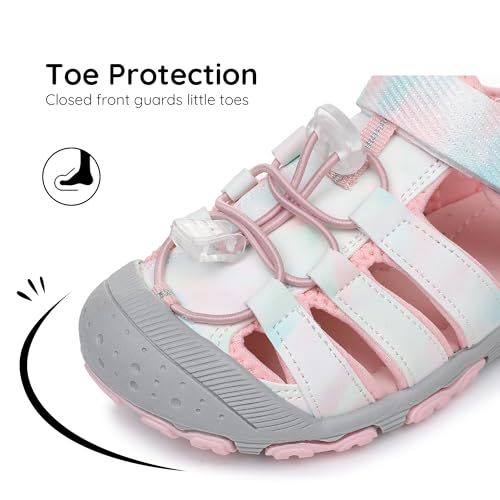 Blikcon Boys Girls Sandals Closed Toe Water Sandals for Kids Soft Sole Outdoor Sport Sandals with Adjustable Straps (Toddler/Little Kid)2