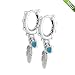 Produktbild PANDOCCI 2018 Sommer spirituelle Federn Türkis Emaille Ohrringe 925 Silber DIY passt für Original Pandora Charm Modeschmuck