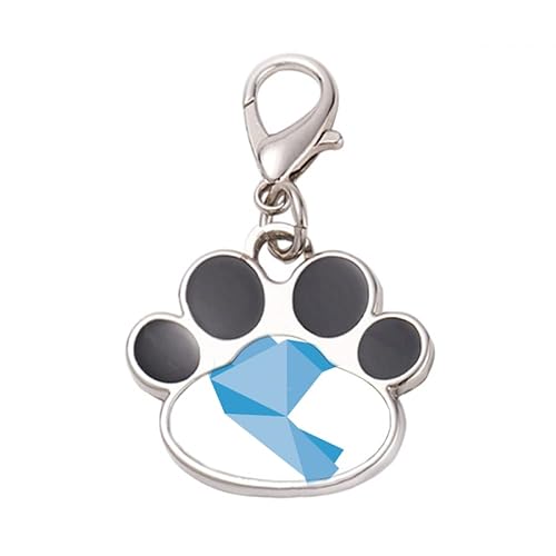 DIYthinker?Origa Blue Pigeon Pattern Pet Tag Keychain Dog Cat ID