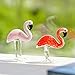 QFkris Qf Handmade Glass Flamingos Love Token Art Glass Blown Animal Figurine,Pack of 2