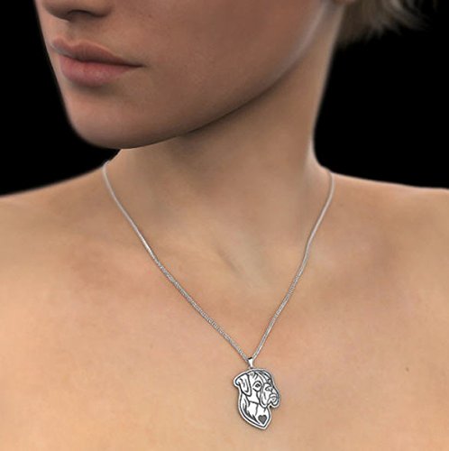 Pashal Boxer Dog Etched Silver Chain Pendant Dog Necklace Dog De Bordeaux, Boxer, Bulldog #TOP2