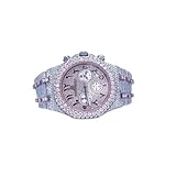BENIYAZ LAB GROWN 25 CT Moissanite Diamond Iced Out Watch Men's Fully Round Cut Diamond White Gold Watch