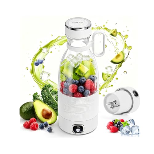 Frullatore portatile per frullati e smoothie,TOPESCT mini frullatore personale da 500 ml,ricaricabile tramite USB con 6 lame ultra affilate per Frullatore portatile per frullati e smoothie,TOPESCT mini frullatore personale da 500 ml,ricaricabile tramite USB con 6 lame ultra affilate per