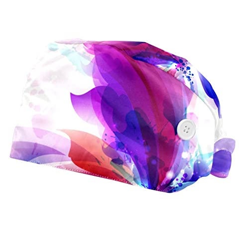 Chapeaux de Travail Violet Papillon Casquette Mixte pour Cuisine