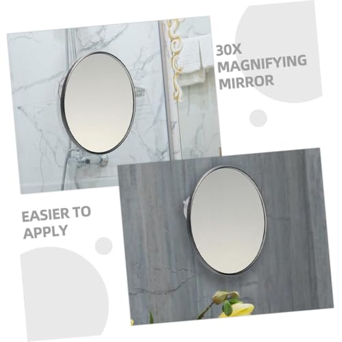 Miroir grossissant de maquillage 30x acrylique argenté facile à installer - 7