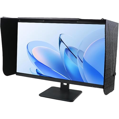 Telescopic Monitor Hood 41-71cm, Fits 17-27" for Privacy & Anti-Glare