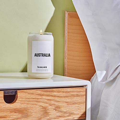 Homesick Premium Scented Candle, Australia - Scents Of Eucalyptus, Chocolate, Rose, 13.75 Oz, 60-80 Hour Burn, Natural Soy Blend Candle Home Decor, Relaxing Aromatherapy Candle #TOP4