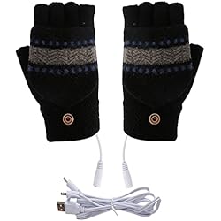 Guante Electrico iFCOW Guantes calentados, USB calentados Guantes Hombres Mujeres Invierno calefacción eléctrica Caliente Deportes Guantes Mitten
