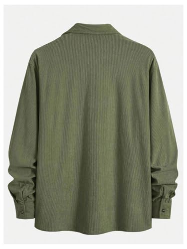 WDIRARA Men's Corduroy Jacket Button Down Long Sleeve Shacket Jacket Outerwear2