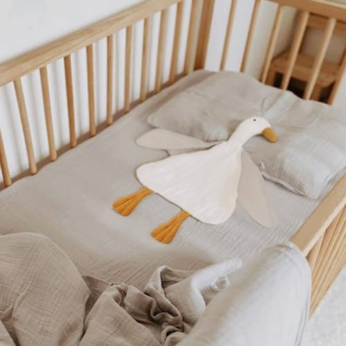 Image of Baby Toys Lovey Blanket Soft Duck Toys for Newborn Essentials 0-6 Months, Sensory Stuffed Animal Security Blanket for Boys and Girls (Duck-Cream & Beige)