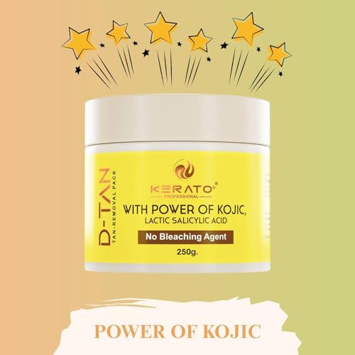 Image of D-TAN Removal Cream Pack for Face & Body | No Bleach | Lactic Acid & Kojic Acid | Brightening & Moisturizing Tan Removal for Men & Women | All Skin Types - 250g