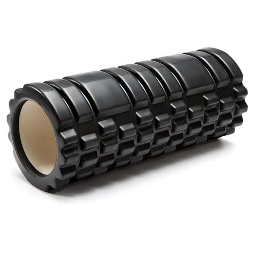 13" EVA Foam Roller for Back, Legs - High Density Deep Tissue Massager for Muscle Recovery and Myofascial Trigger Point Release,Relieves Tight & Sore Muscles, Improves Mobility (Black)