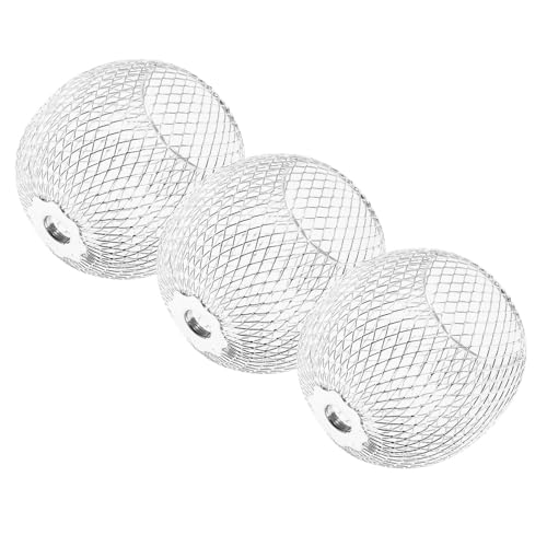 Abat-jour sphérique en métal argenté CANIGHT lot de 3 pièces ajourées