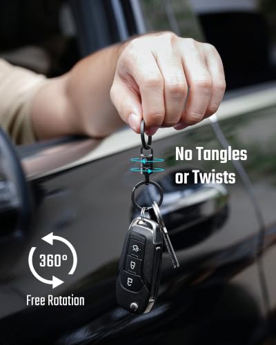 Image of KeyUnity Titanium Magnetic Quick Release Keychain, One-Hand Detachable Connector for Car Keys, USB Drives and EDC, Black, KA62 Compact-1 Pack