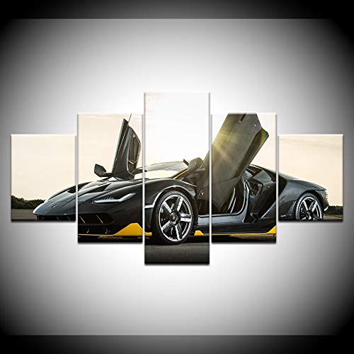 Affiche voiture course moderne 5 pièces pour design séjour