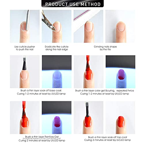 Venalisa 2Pcs No Wipe Gel Top Coat And Base Coat Kit, Soak Off Led Clear Gel Base Top Gel Glossy Shine Finish Long Lasting Gel Polish Set #TOP3