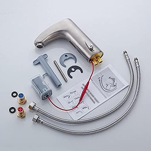 Grifos mezcladores con sensor automáticos para lavabo con acabado oro cepillado 2
