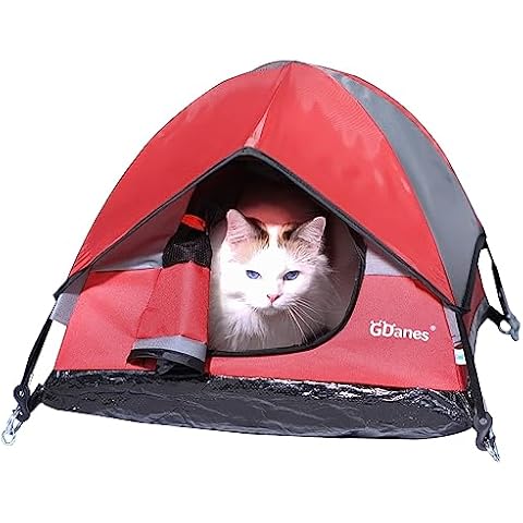 Cat House Portable Indoor/Outdoor Red Cat Tent for Cats and Small Dogs with Soft Pad Cover