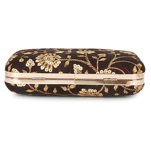 Image of LONGING TO BUY Hand Crafted Designer Box Clutch - Zari Embroidery For Women