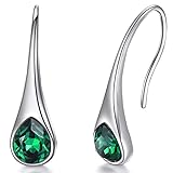 Pendientes de plata de ley con gancho de circonio para mujer, joyería de zafiro para el día de San Valentín