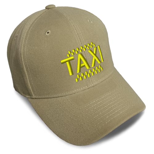 Speedy Pros Baseball Caps for Men & Women Embroidered Taxi Embroidery Ladies & Men Baseball Hats Acrylic Khaki Design Only