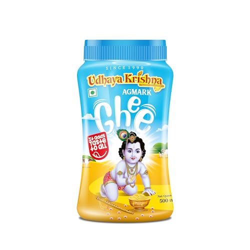 Image of Udhayakrishna Ghee 500ml (Pack of 1) | Authentic and Traditional, Rich in Aroma and Flavor, Pure and Natural Ghee Perfect For Traditional Recipes