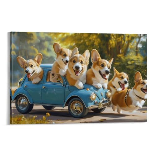 Peintures murales Corgi_dogs salon chambre grande affiche 60x90