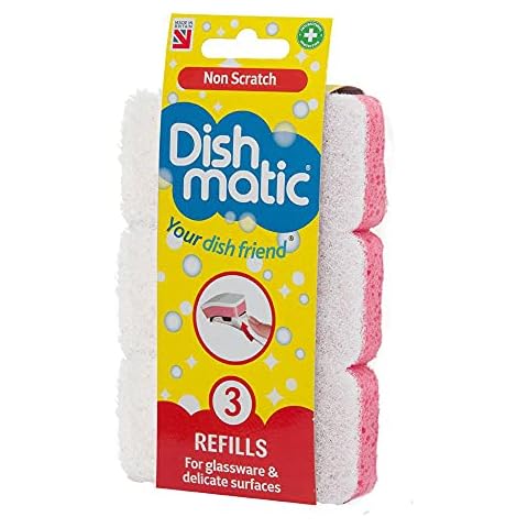 6x White Non-Scratch Dishmatic Refill Sponges from Caraselle Cover