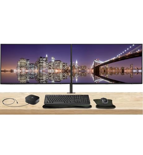 Image of HP Series 7 Pro 27-inch 727pk 4K UHD 2160p LCD HDR Monitor 2-Pack Bundled with Daisy Chain, Desk Mount Stand, USB-C Multiport G5 Dock, MK270 Wireless Keyboard & Mouse, Gel Mouse & Wrist Pad