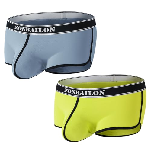 Men Big Pouch Boxer Briefs Breathable Lining Bulge Enhancing Pouch Underwear for Men Trunk