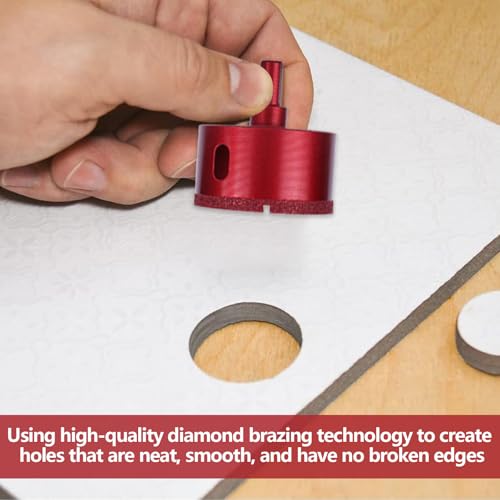 70MM Tile Hole Cutter, Diamond Drill Bitwith Triangle Shank Diamond Hole Saw for Glass Porcelain Tiles Marble Ceramics 5 70MM Tile Hole Cutter, Diamond Drill Bitwith Triangle Shank Diamond Hole Saw for Glass Porcelain Tiles Marble Ceramics - Image 5