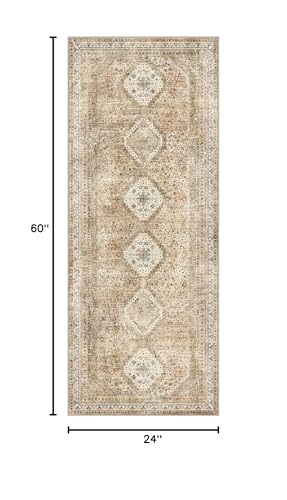 GENIMO 2x5 Non Slip Hallway Runner Rug, Machine Washable, Thin & Low Pile Lightweight for Kitchen, Laundry, Entryway, Bedroom & Living Room