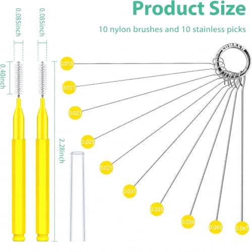 Image of Lumkew Shower Head Cleaner Tools Small Hole Cleaning Brush (20, Yellow) | Green, Tiny Nozzle Deposit Removal Picks Tool