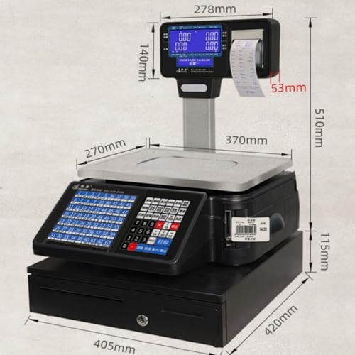 Báscula electrónica con impresora dual y pantalla grande miniatura 6