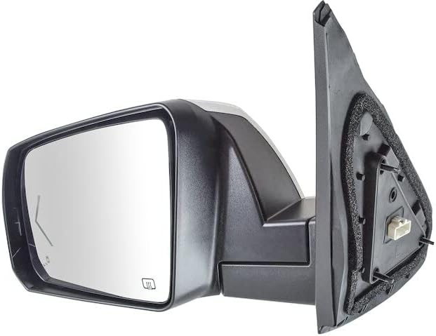 Left Driver Side Power Mirror - Chrome Cap - with Heated Glass, Memory, Power Fold, Turn Signal, Puddle Light, and Blind Spot Detection