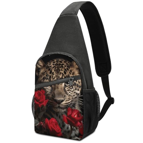 Mochila tipo sling ligera estilo leopardo para hiking miniatura 1
