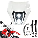 CHANGCHENG Dirt Bike Headlight LED With Turn Signals Universal Headlight Kit Light For Enduro Dirt Bike Motocross Supermoto ATV-White