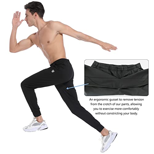 Komprexx Athletic Joggers For Men Workout Sweatpants For Men With Zipper Pockets Gym Tapered Mens Sweatpants Running Mens Jogger Pants #TOP3