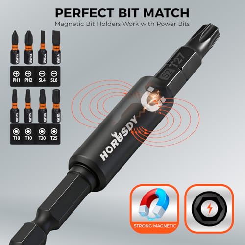 Image of 35 PCS Magnetic Nut Driver Set, Impact Drill Driver Bit 1 /4 inch Hex Shank, SAE & Metric Cr-V Steel Nut Drivers with Quick-Release Extensions, Impact Socket Adapters, Bit Holder, 8PCS S2 Bits, Toolbox
