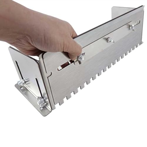 Paleta grande for azulejos, dispositivo de fresno plano for azulejos, nivelador de azulejos for piso, llana dentada ajustable, peine de mortero de acero inoxidable(B,80cm/31.5cm)