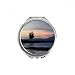 Sunset Beach Photography Hand Compact Mirror Round Portable Pocket Glass