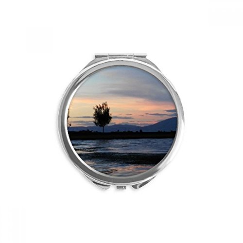 Miroir de maquillage de poche portable rond multicolore 2,6"
