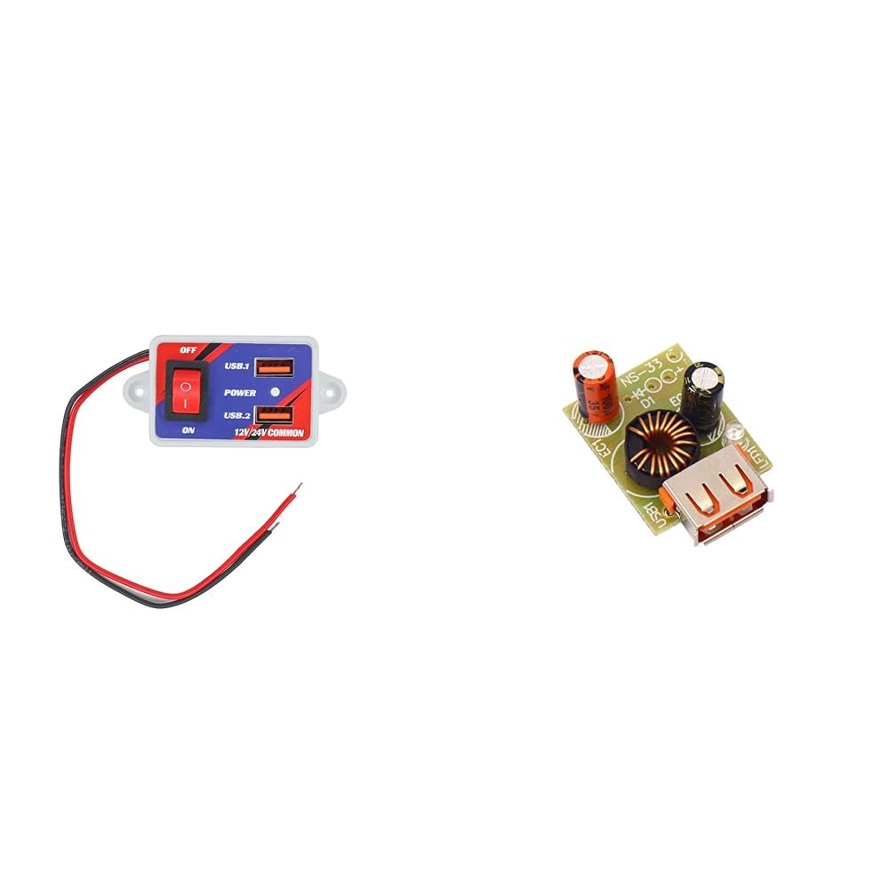 Electronic Spices 12v to 5v Dc Converter with 2 USB Jacks for Mobile Charging Application-image-22
