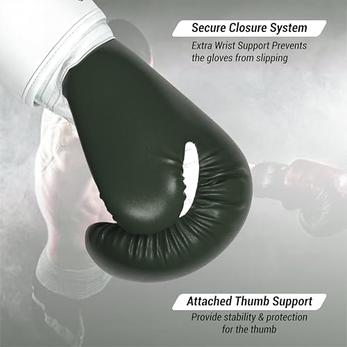 Image of Boxing Gloves - Faux Leather Training Gloves with Hook and Loop Velcro Closure for Long-Lasting Strength and Durability