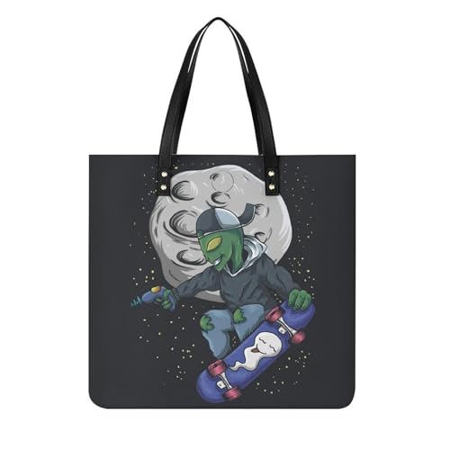 Sac de voyage Alien Skateboard cabas en toile pour les sorties urbaines des femmes