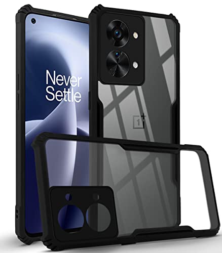 Image of Jkobi Back Cover Case for OnePlus Nord 2T 5G (Crystal Glass Back | Camera Protection | Shockproof Bumpers | Professional Black)