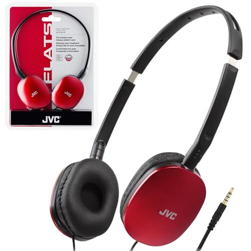 JVC Flats On-Ear Wired Headphones - Flat Foldable Design - 30mm Driver for Powerful Sound - Soft Ear-Pads for Comfort – Steel Headband - Lightweight & Portable - PC/Laptop/Gaming - 3.5mm Slim Plug