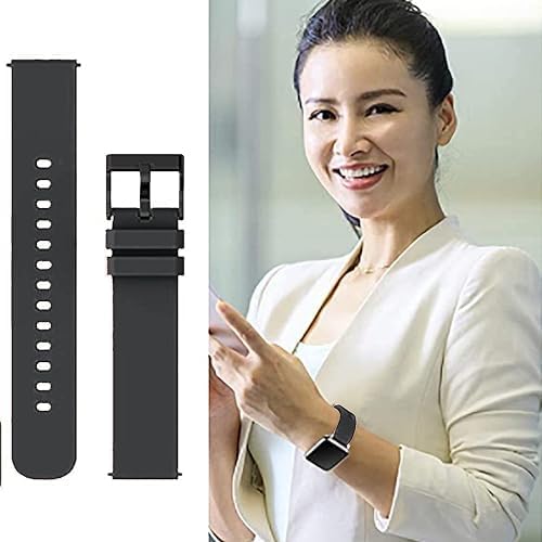 Image of EDNITA 19mm Watch Straps Silicone Black Buckle for Noise Colorfit Pro 2, Noise Colorfit Pulse, Boat Storm Smart Watch, Boat Xtend Talk,Fireboltt Ninja 3 / Ninja 2 & 19mm All Watches
