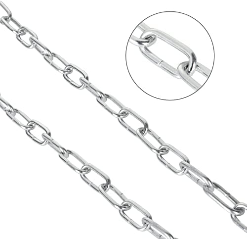 JMIATRY 10 Metres Length 304 Stainless Steel Chain, 3mm Heavy Duty Chain Links, Galvanized Steel Welded Link Chain Lift for Fence Gate, Garage Doors, Swing Chain and Bicycle Security Lock